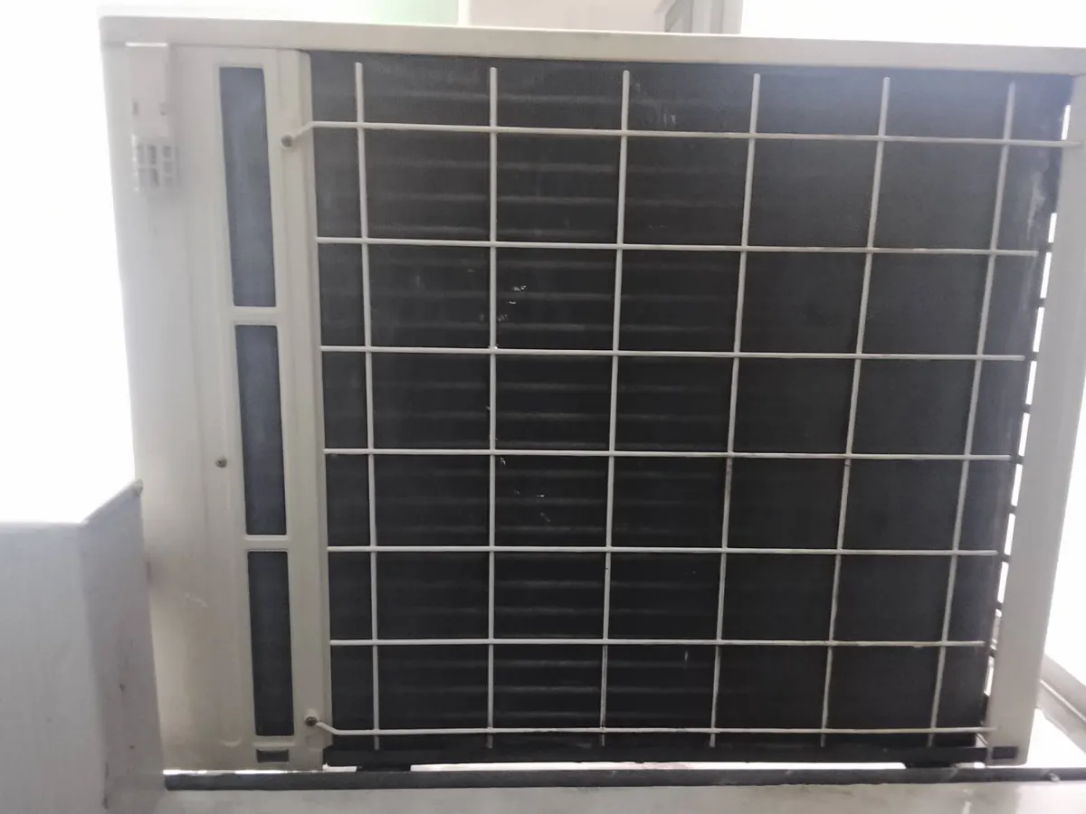 The same outdoor condenser after chemical washing, coil clean
