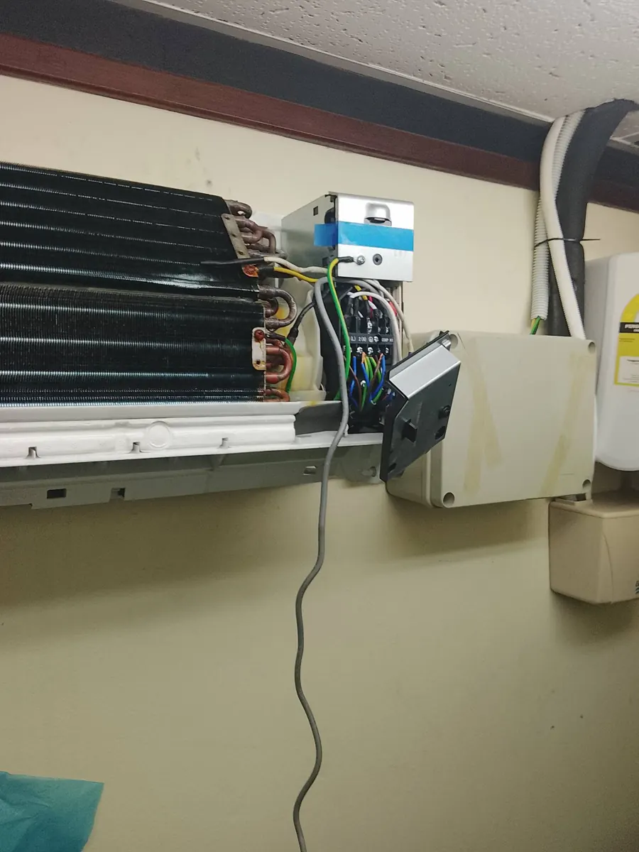 Aircon unit opened during drain pump replacement