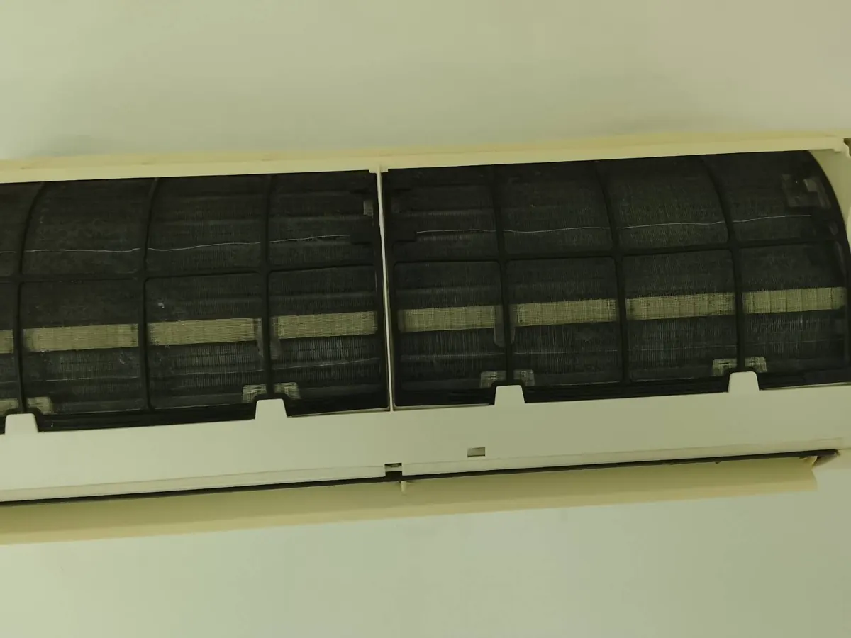 The same aircon air filters after cleaning